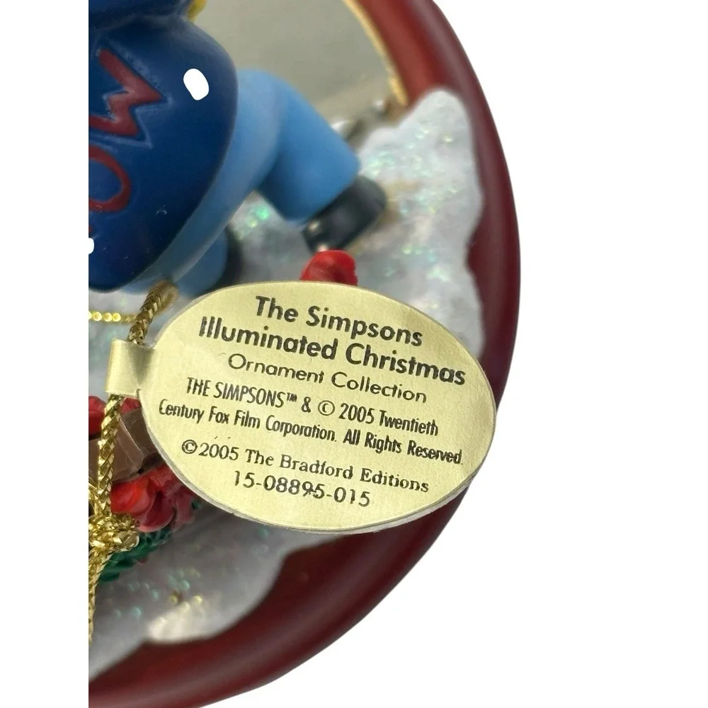 2005 Simpsons Bradford Christmas Ornament Illuminated 